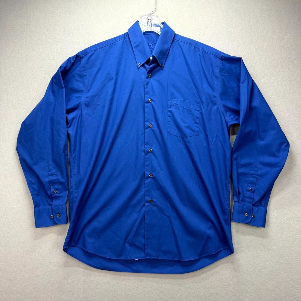 Duck Head Dress Shirt Mens Large Blue Business Career Wrinkle Free Button Down